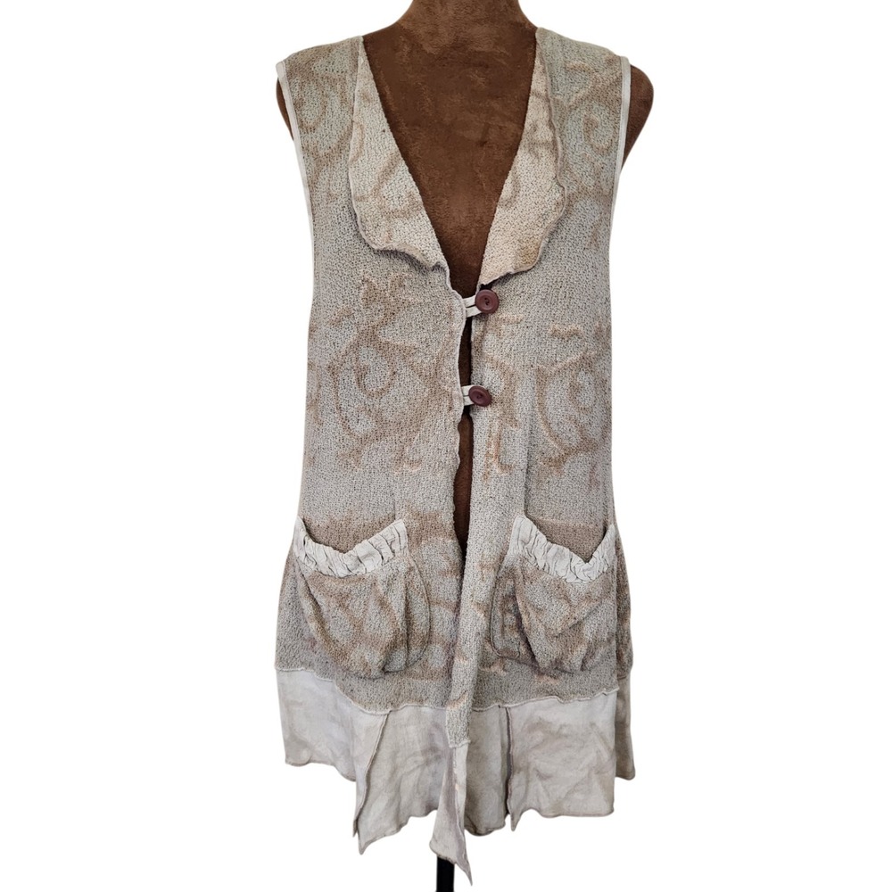 Vintage Symbol‎ Bohemian Vest Size Small Langenlook Pockets Casual USA Made